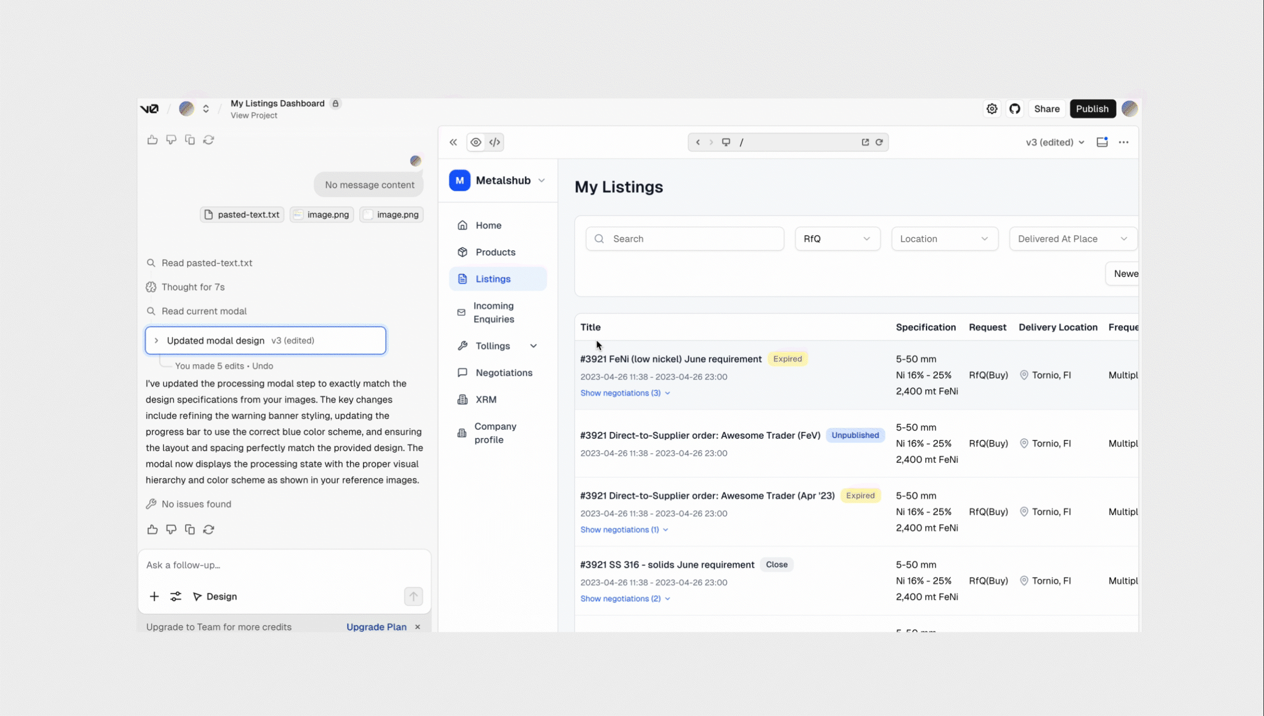 AI v0 Prototype Demo